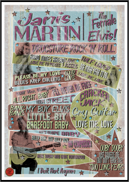 Janis Martin, Poster, Graphic Design, Poster for Sale, Rock n Roll, Blues, Rhythm'n Blues, Punk, Sophie Lo